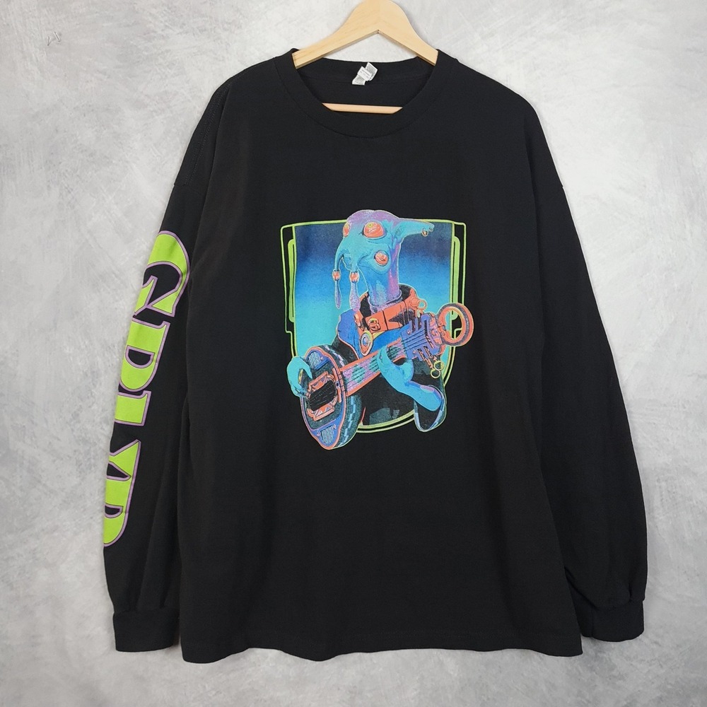 Grub the Band Shirt Mens 2XL Black Experimental Funk Alien Graphic Long Sleeve